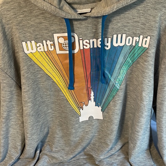 Walt Disney World hooded Castle Rainbow long sleeve thin Sweatshirt. Size XL - Picture 2 of 8